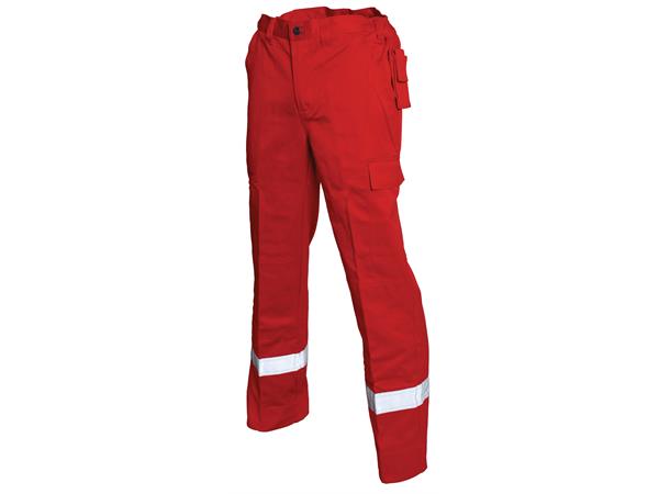 Bulldog bukse, rød, str. 58 Flammehemmende, refleks 