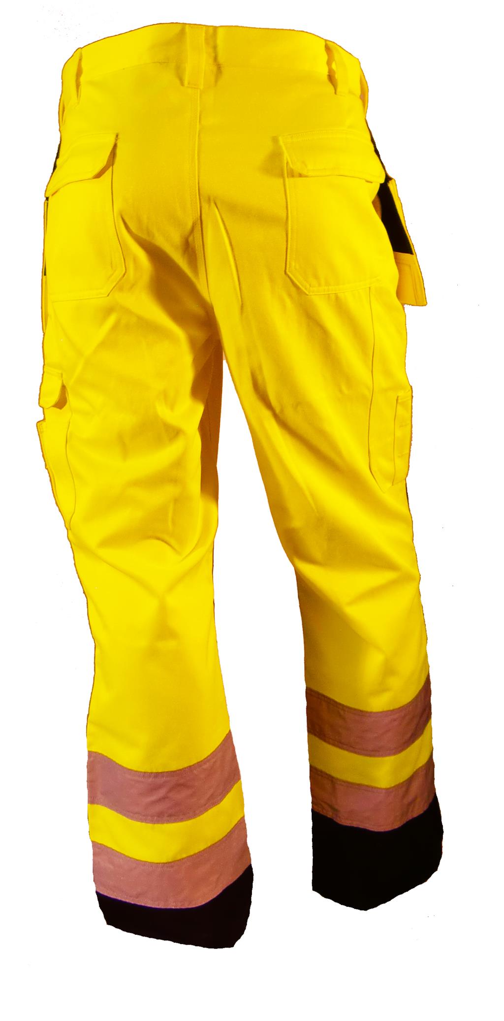 Bulldog håndverksbukse ISO20471 kl. 2, gul/svart Bulldog Protective Workwear AS