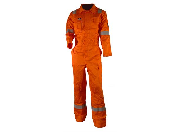 Bulldog kjeledress, oransje, str. 46 Med knapper, flammehemmende 