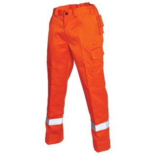 Bulldog bukse, oransje Flammehemmende, refleks