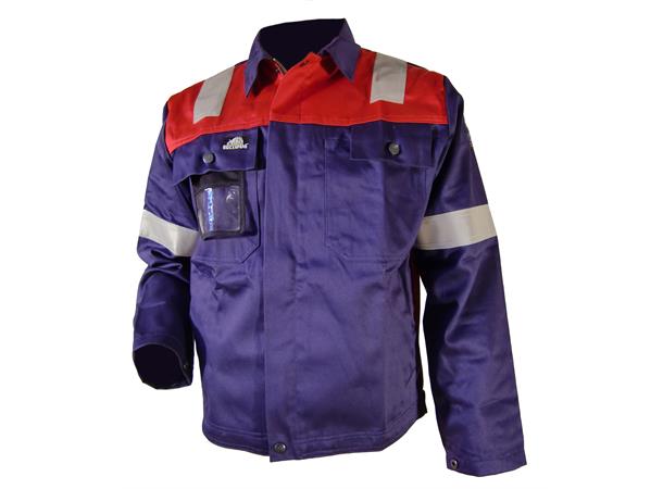 Bulldog jakke, blå/rød, str. M Flammehemmende, offshore-refleks 