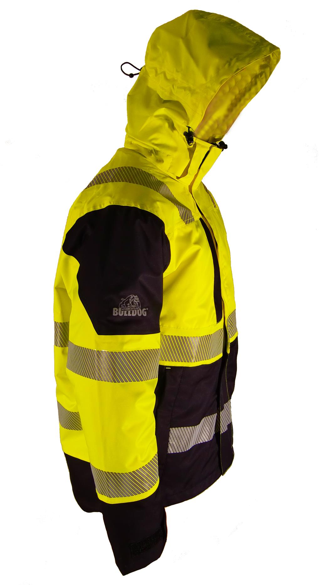 Bulldog SKJOLD jakke, gul/svart Synlighet, ISO20471 Bulldog Protective Workwear AS
