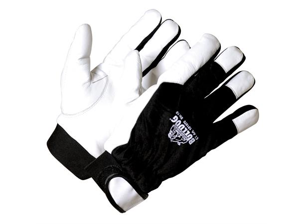 Bulldog monteringshanske Geiteskinn, helforet, m/velcro 