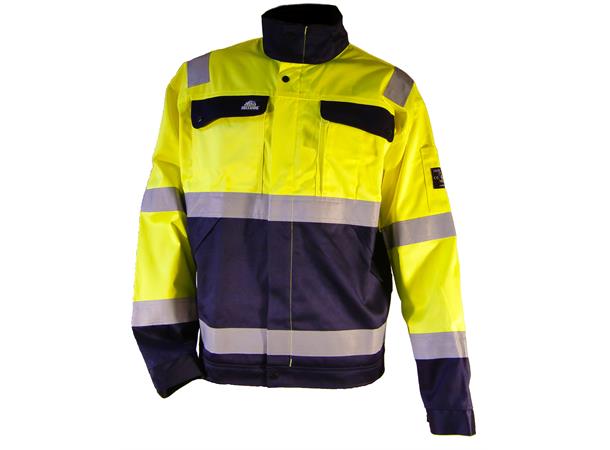 Bulldog jakke, PYROX, gul/blå Fl.hemmende, synlig kl. 3, lysbue kl.1 