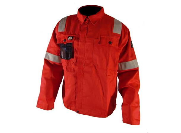 Bulldog jakke, rød, str. XL Flammehemmende, offshore-refleks 