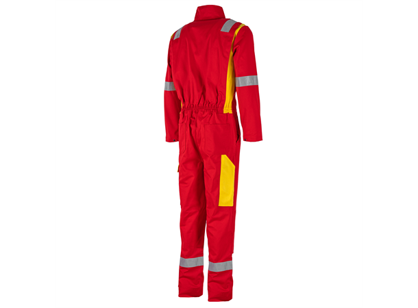 Bulldog kjeledress, rød/gul, str. 50 Flammehemmende og antistatisk 