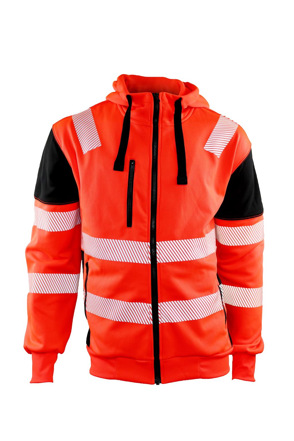 Bulldog hettejakke, rød/svart Synlighet kl. 2 Bulldog Protective Workwear AS