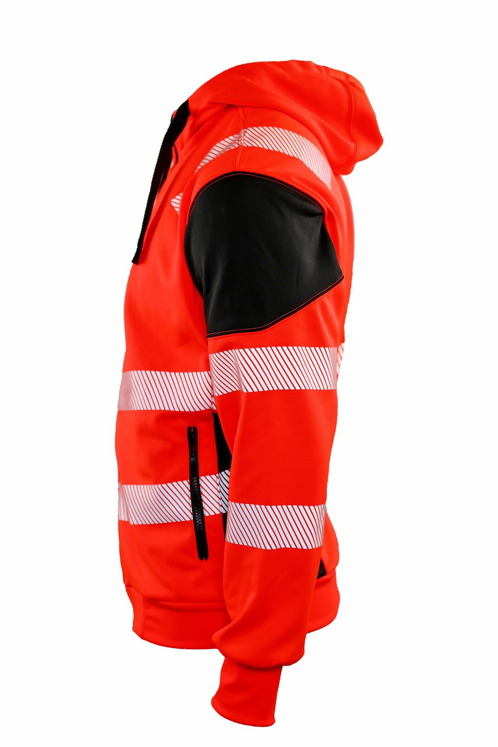 Bulldog hettejakke, rød/svart Synlighet kl. 2 Bulldog Protective Workwear AS
