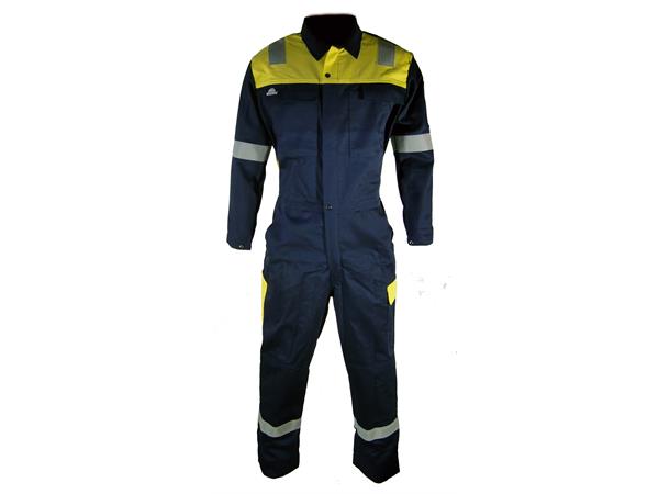 Bulldog kjeledress, blå/gul, str. 60 Med glidelås, flammehemmende 