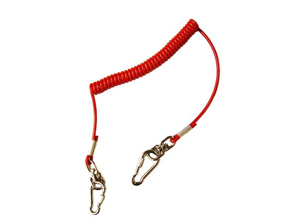 Verktøysikring, rød spiralwire For fallsikring av verktøy 