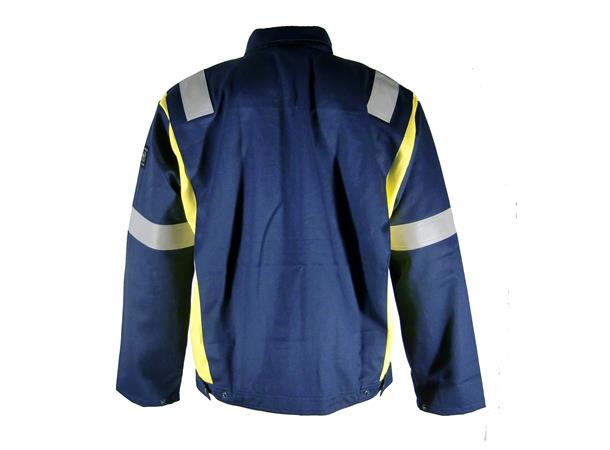 Bulldog jakke, blå/gul Flammehemmende, offshore-refleks 