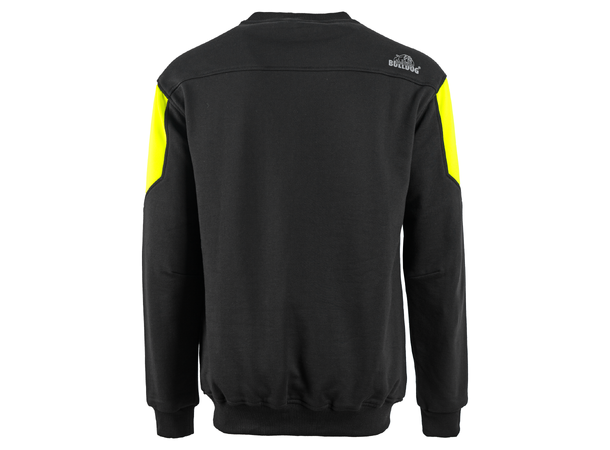 Bulldog BRAUT genser, svart/gul, XL 350 gr/m2 college-genser 