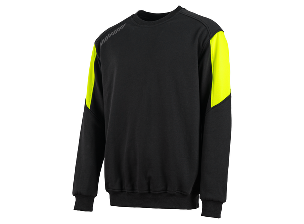 Bulldog BRAUT genser, svart/gul, XL 350 gr/m2 college-genser 