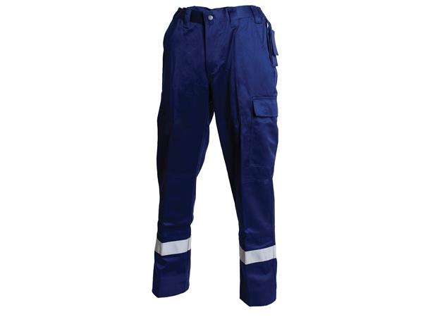 Bulldog bukse, blå, str.54 Flammehemmende, refleks 