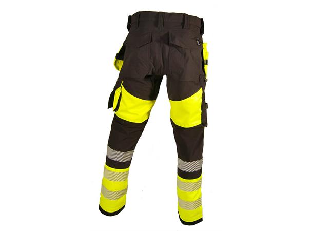 Bulldog håndverksbukse synl. Str. 60 ISO20471 kl. 1, gul/svart 