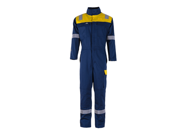 Bulldog kjeledress, blå/gul, str. 54 Med knapper, multinorm 