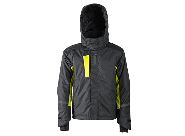 Bulldog SKJOLD 2.0 jakke, svart/gul, 4XL Vattert, vind- og vanntett 