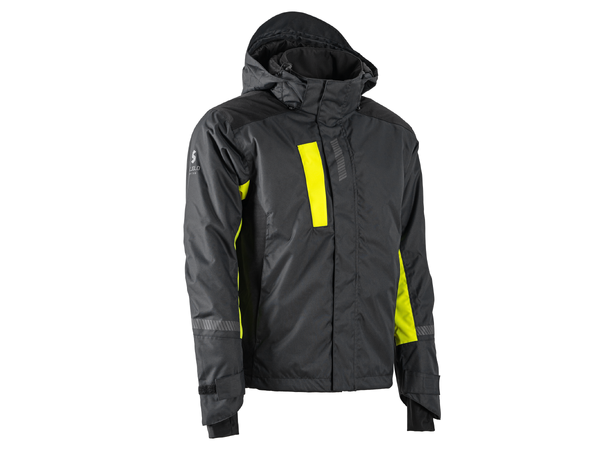 Bulldog SKJOLD 2.0 jakke, svart/gul, 4XL Vattert, vind- og vanntett 