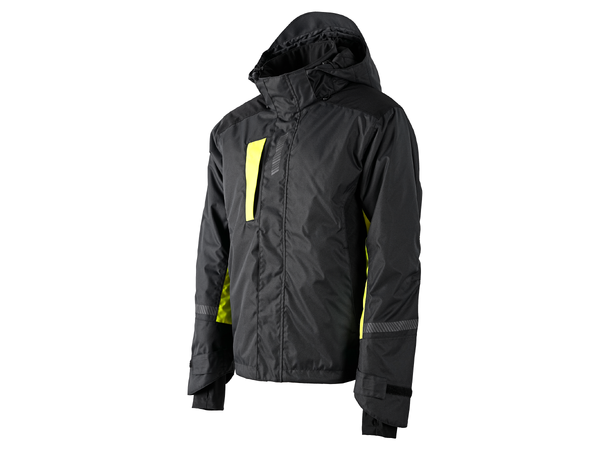 Bulldog SKJOLD 2.0 jakke, svart/gul, 4XL Vattert, vind- og vanntett 