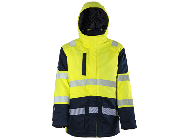 Bulldog Multinorm vattert parkas, S Gul/marineblå 