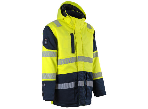 Bulldog Multinorm vattert parkas, S Gul/marineblå 