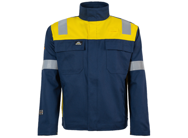 Bulldog jakke, blå/gul, str. L Multinorm 