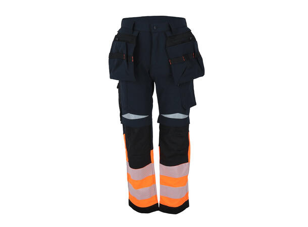 Wrks BISMUTH stretchbukse, oransje, 56 Synlighet kl. 1, avtagbare hengelommer 