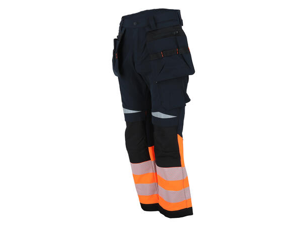 Wrks BISMUTH stretchbukse, oransje, 56 Synlighet kl. 1, avtagbare hengelommer 