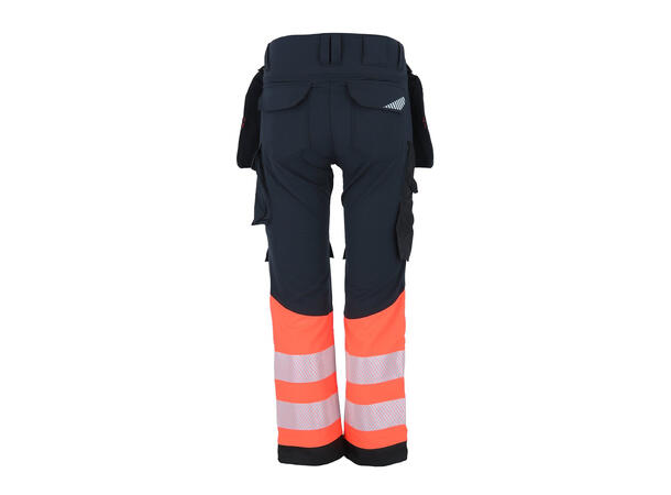 Wrks BISMUTH stretchbukse, rød/svart, 52 Synlighet kl. 1, avtagbare hengelommer 