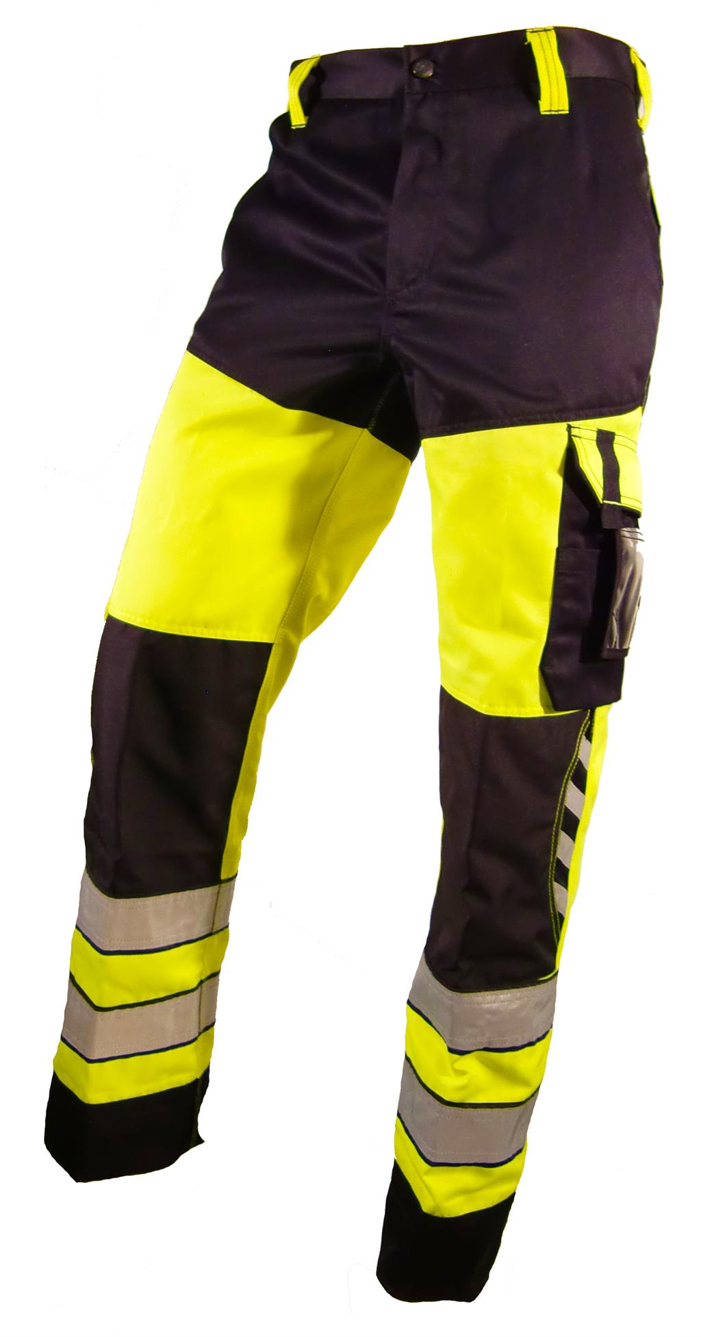 Bulldog bukse, gul/svart Synlighet kl.1, knelommer Bulldog Protective Workwear AS